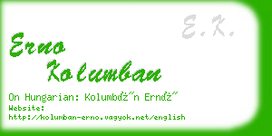 erno kolumban business card